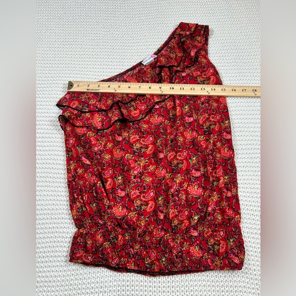 Vintage Y2K Body Central Vibrant Red Floral Top - Picture 2 of 5